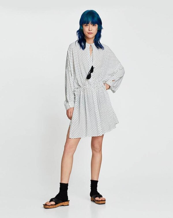 Polka dot shirt dress - 图片 3